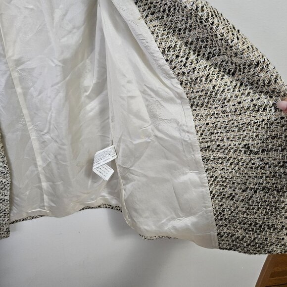 ZARA Double Breasted Tweed Blazer Jacket Sz S Neutral 2251/158 - Picture 11 of 13
